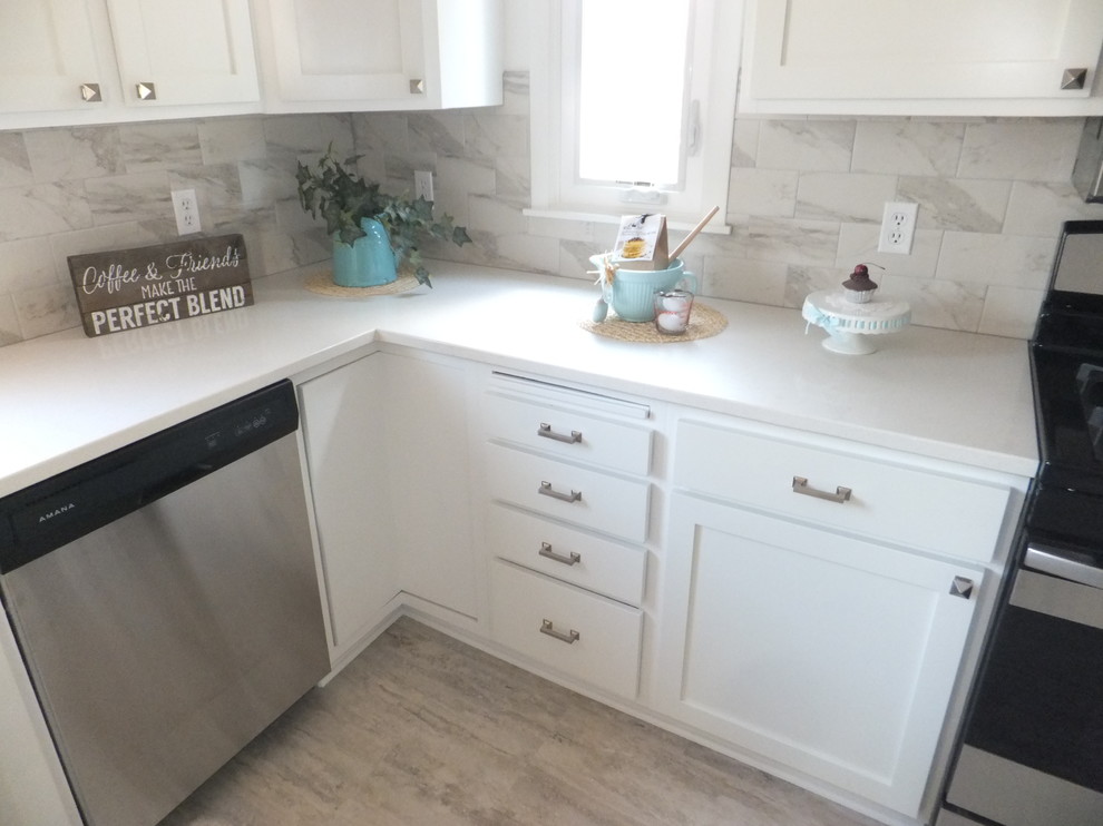 Example of a transitional home design design in Minneapolis