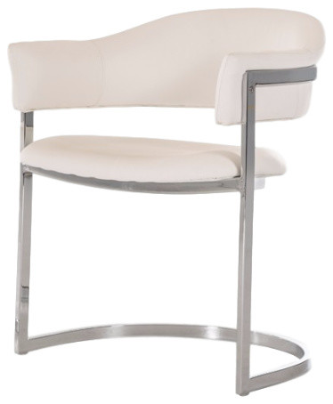 Modrest Allie Contemporary White Leatherette Dining Chair Modrest Allie Contemporary White Leatherette Dining Chair