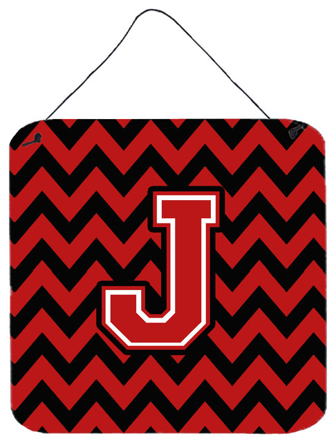 Letter J Chevron Black And Red Wall Door Hanging Prints Letter J Chevron Black And Red Wall Door Hanging Prints Contemporary Outdoor Art By The