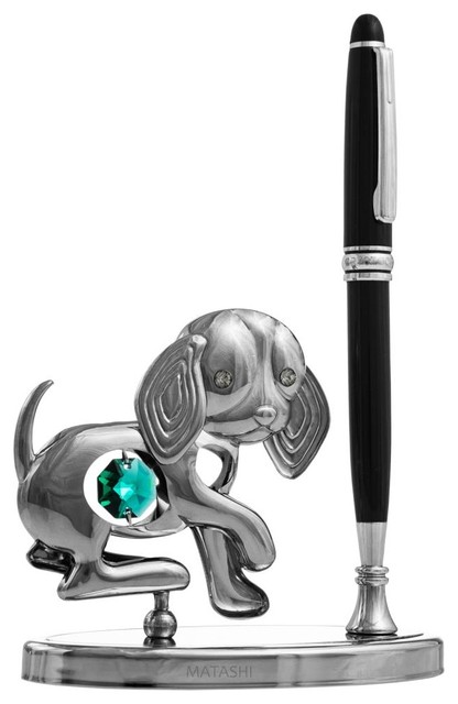 2018 Year of the Dog Matashi Chrome Puppy Pen Set, Black Ballpoint ...