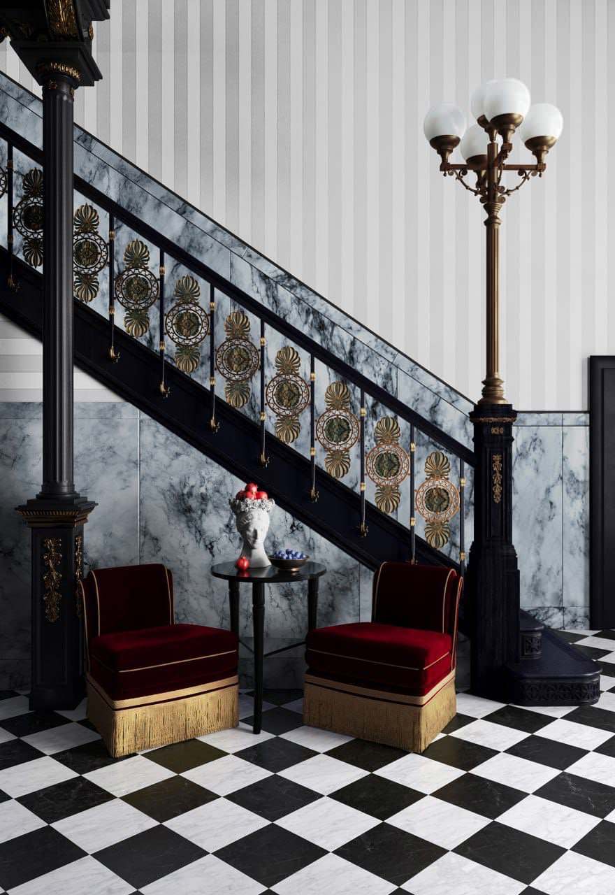 Визуализация холла в отеле Maison de la Luz