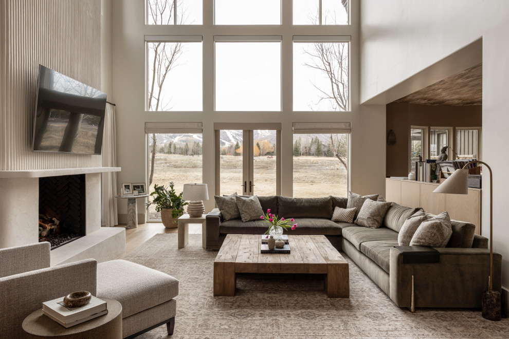 Inspiration for a huge transitional living room remodel in Salt Lake City