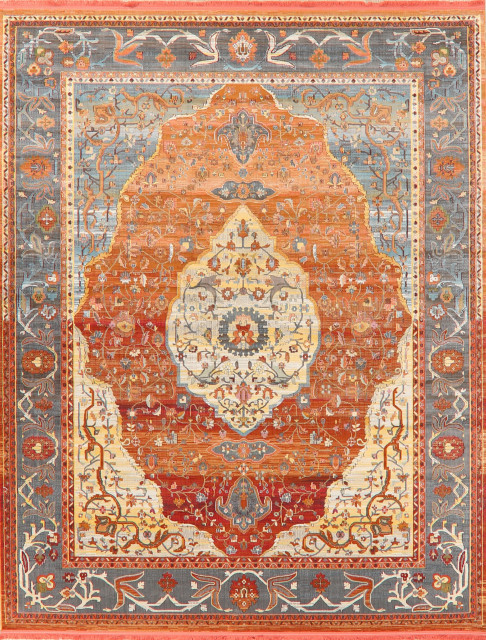 Traditional Vintage Style Floral Distressed Turkish Oriental Area Rugs ...