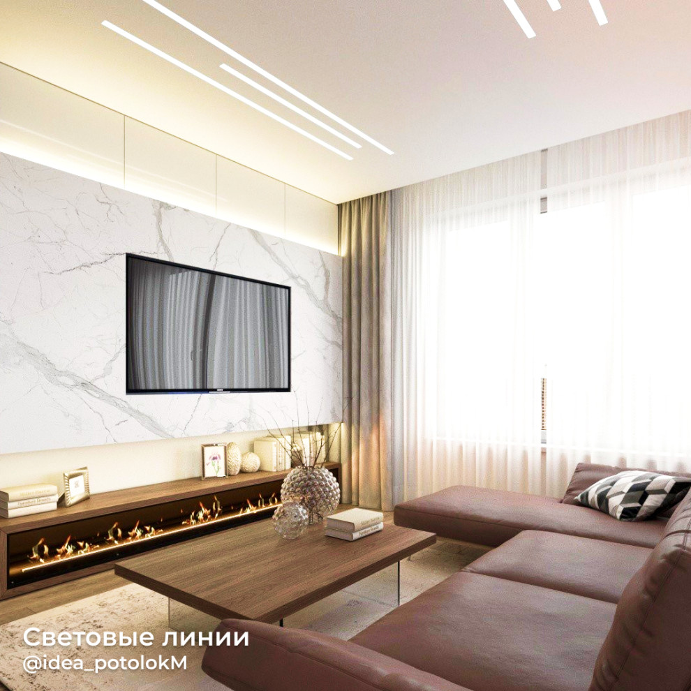 Световые линии на потолке