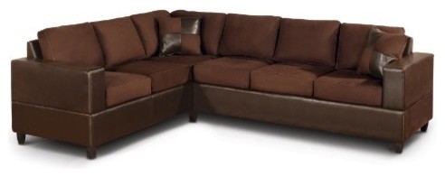 Ton 2 Piece Sectional Sofa With Accent Pillows Transitional Ton 2 Piece Sectional Sofa With Accent Pillows Brown Transitional Sofas
