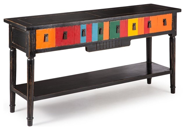 Zuo Modern Vidal 56x16 Rectangular Console Table in Multicolor