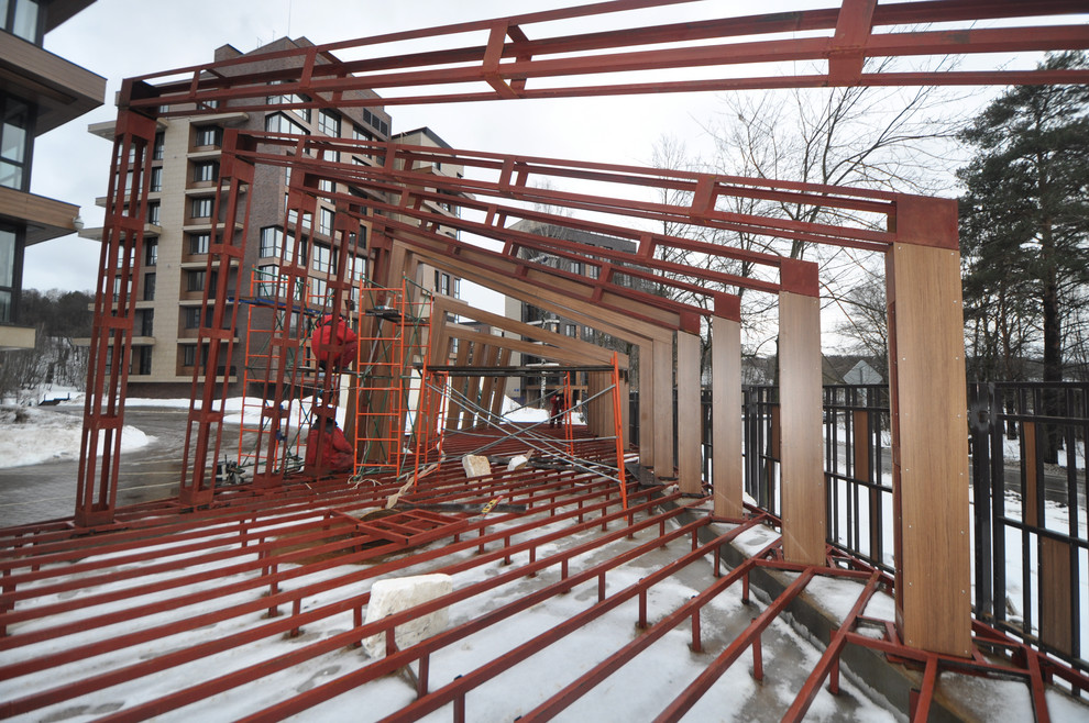 БЕСЕДКА. ЖК ОЛИМПИЙСКАЯ ДЕРЕВНЯ. НОВОГОРСК