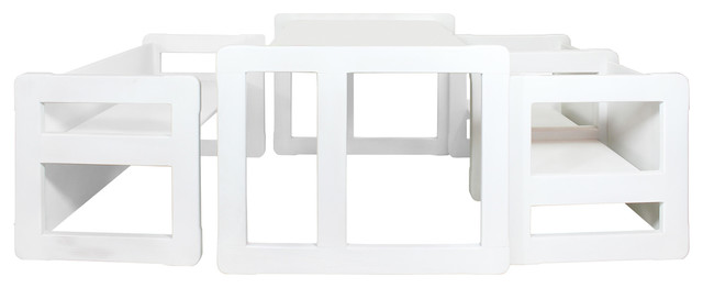 3 in 1 Kids Multifunctional 4-Piece Set, White
