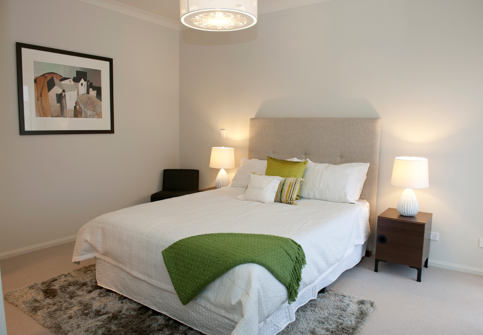 This is an example of a contemporary bedroom in Adelaide.