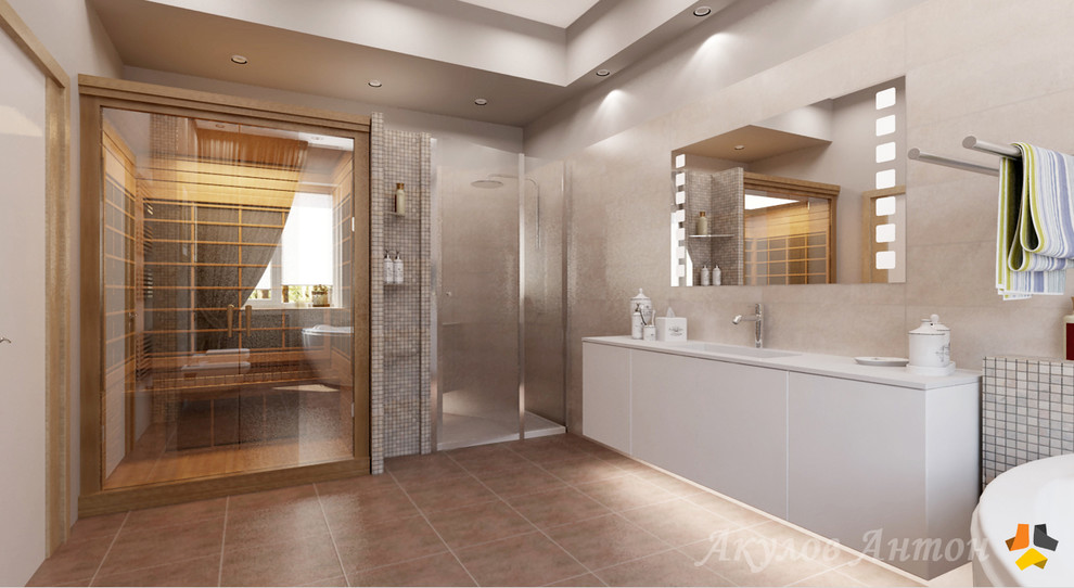 Дизайн-проект интерьера коттеджа в с.Малая Валяевка. 195 кв.м.