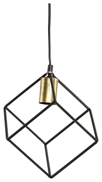 Black and Gold Cube Pendant Light