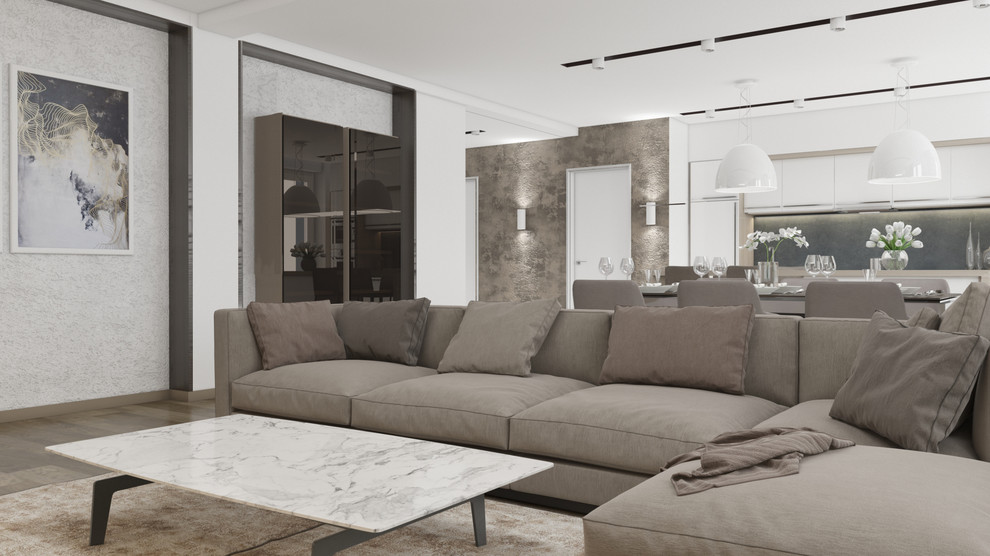 Интерьер в современном стиле с элементами роскоши