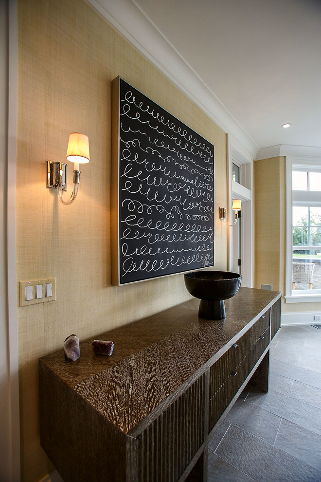 Transitional dining room photo in Boston
