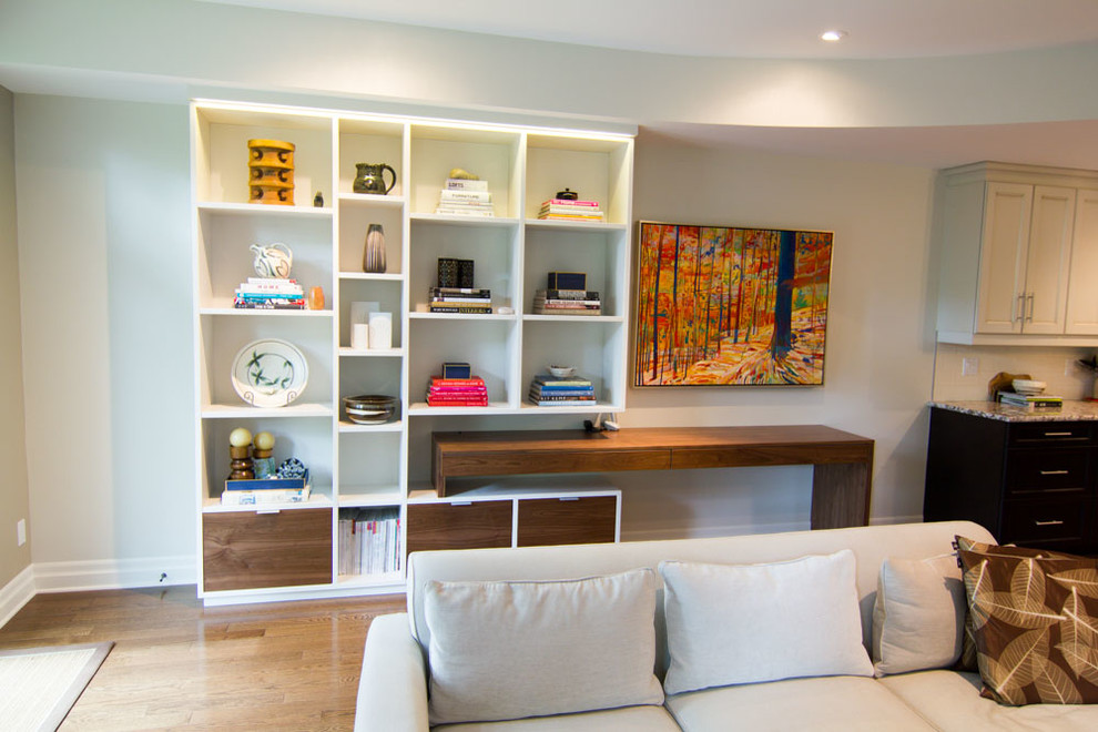 Design ideas for a contemporary family room in Ottawa.