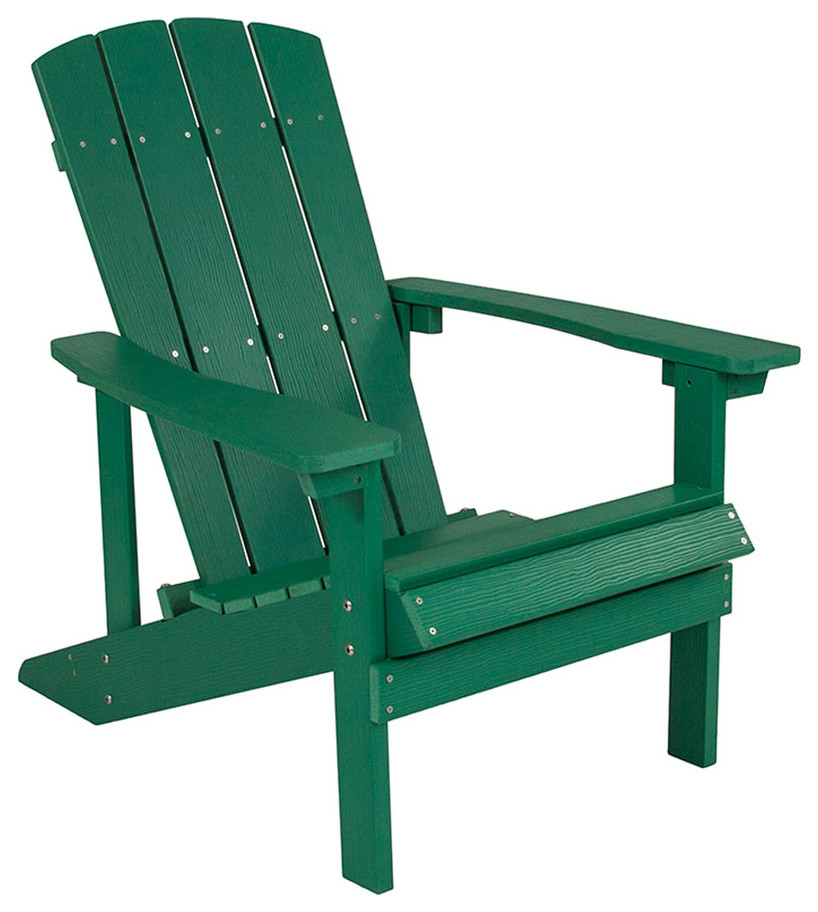 Offex Charlestown All-Weather Adirondack Chair in Green Faux Wood