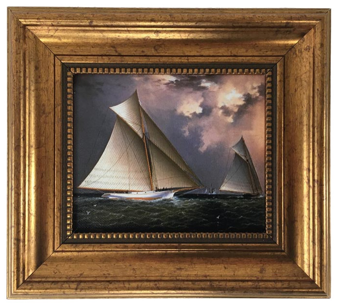 America's Cup Sailing Ships Framed Reproduction Painting