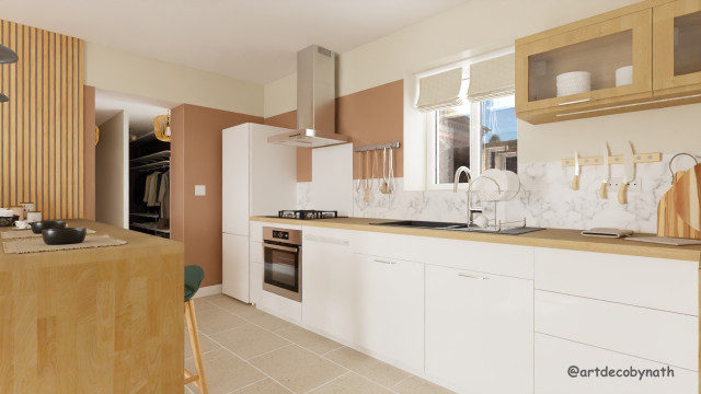 Renovation d'une maison pour un primo accedant country-kitchen