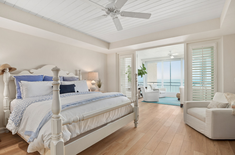Example of a beach style bedroom design in Miami