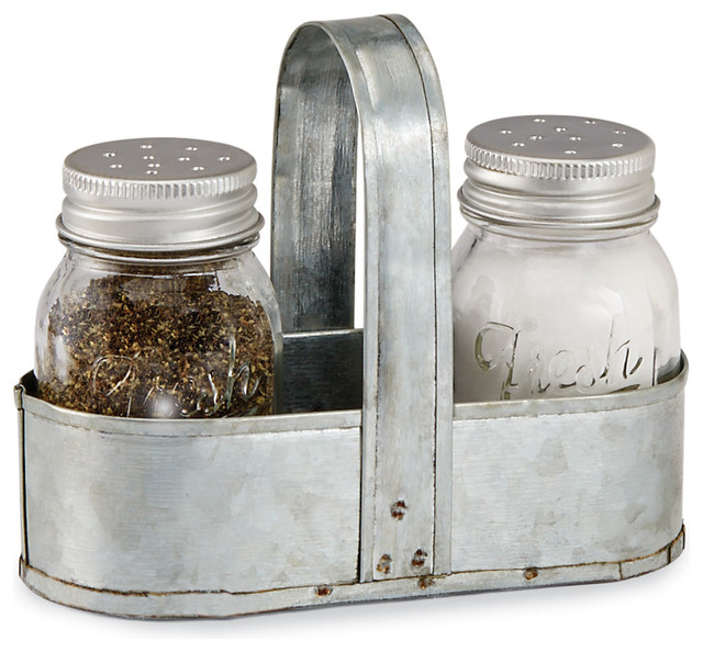 Fresh Jar Salt And Pepper Shaker Caddy Set Farmhouse Fresh Jar Salt And Pepper Shaker Caddy