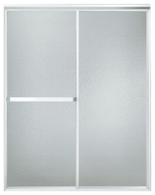 Standard 51 56 X65 Sliding Shower Door Contemporary Standard 51 56 X65 Sliding Shower Door Soft Silver Hammered Glass