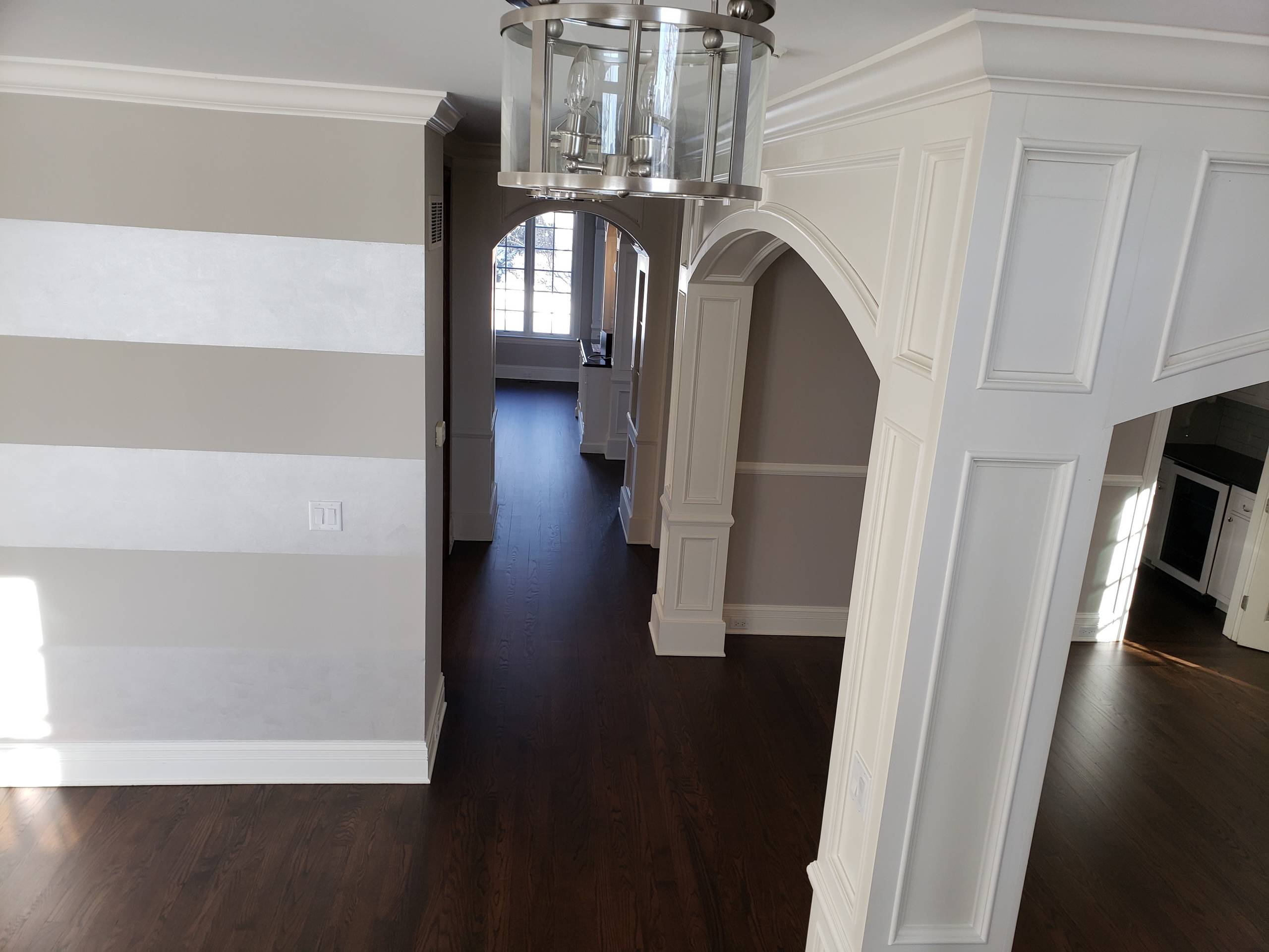 2 and 1/4 red oak select and better , Jacobean stain and 3 coats of Bona finish