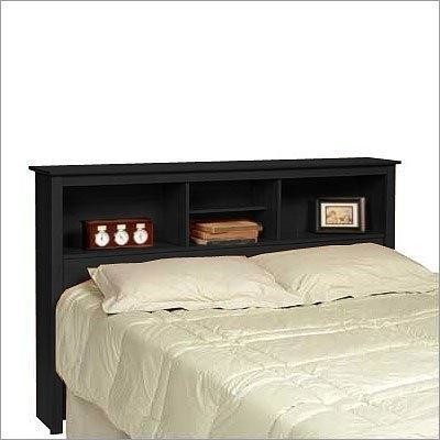 Queen Size Storage Headboard In Black, Queen Size Bed Frame With Bookcase Headboard
