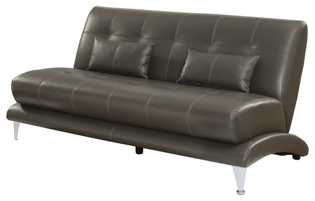 Furniture Of America Elsy Faux Leather Armless Sofa In Gray