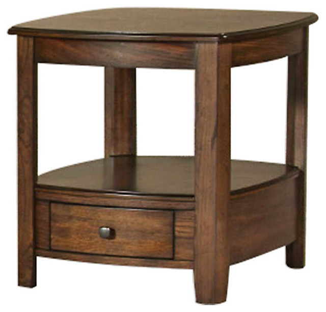 Primo Rectangular Drawer End Table in Graphite by Hammary