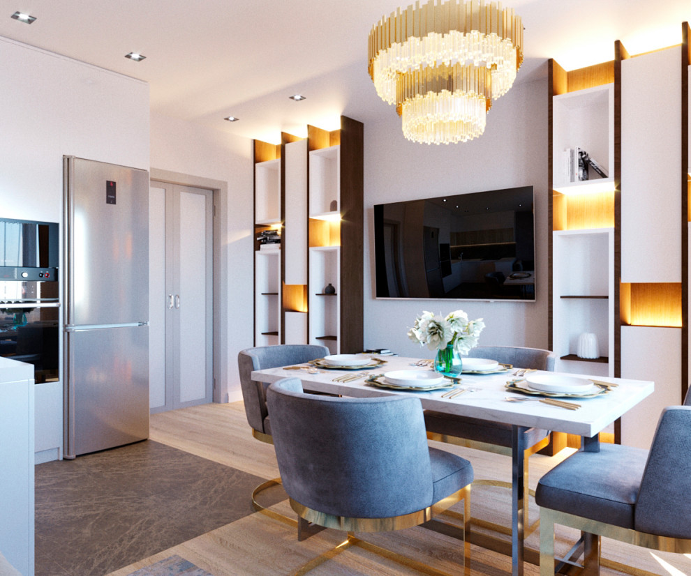 Интерьер гостиной-столовой