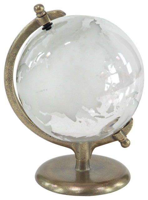 Gold Aluminum Traditional Globe, 12 x 9 x 9