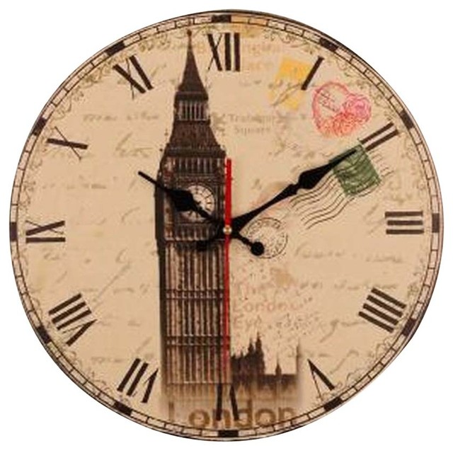 Big Ben 14 Vintage Wooden Wall Clockdecorative Silent Clock