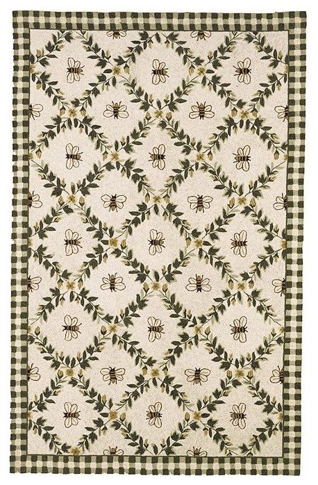 Country & Floral Chelsea Area Rug, Ivory - Green, Hallway Runner 2'6"x8'