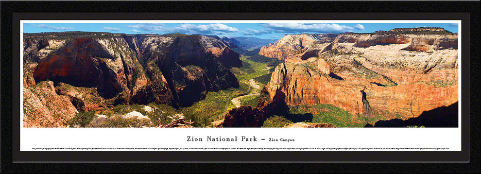 Zion National Park Panoramic Poster, Zion Canyon , Select Frame