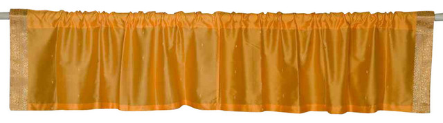 Mustard - Rod Pocket Top It Off handmade Sari Valance 60W X 15L - Pair