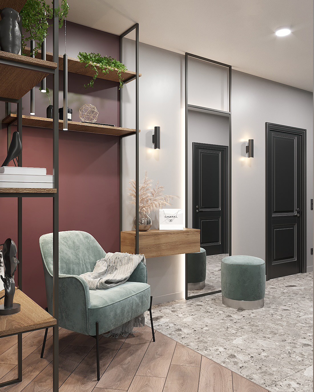 Дизайн-проект интерьера квартиры в г.Владивостоке ЖК "Алые паруса"