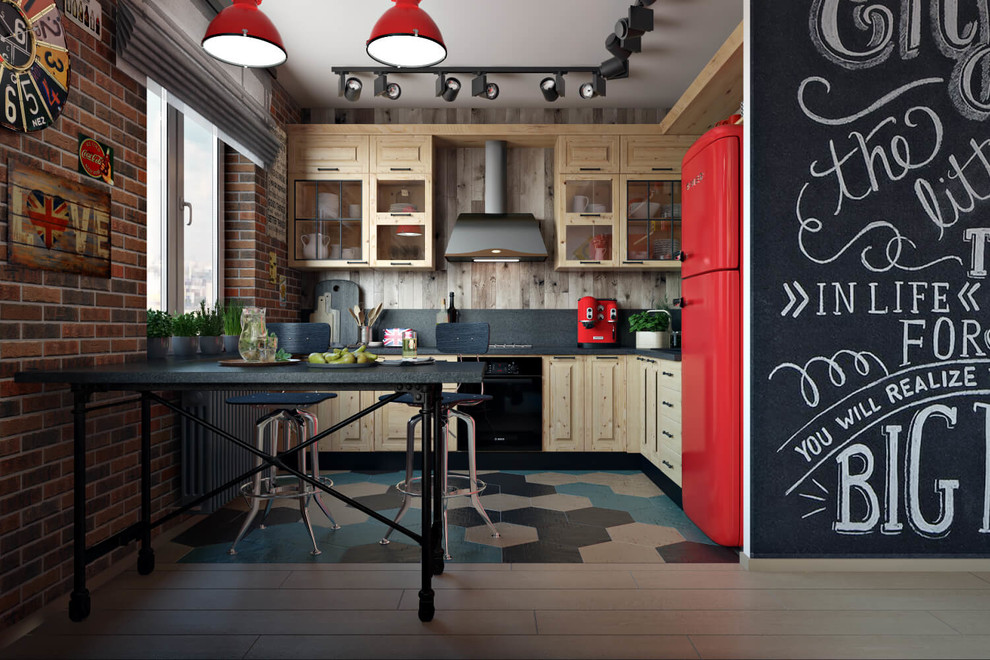 Example of a minimalist kitchen design in Edinburgh
