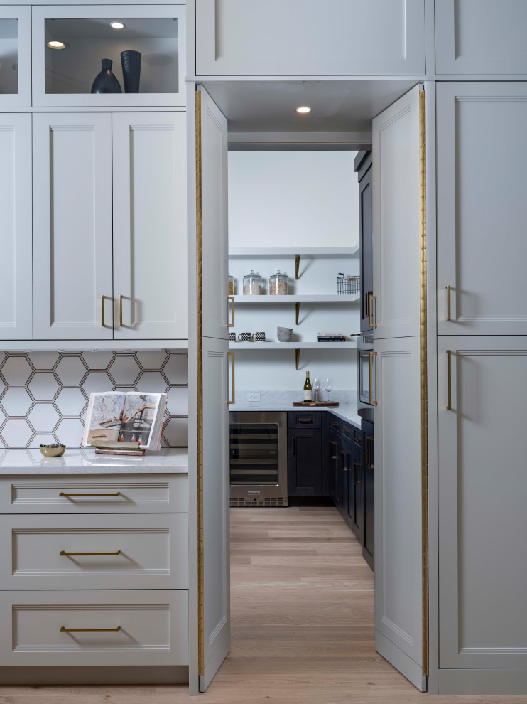 Example of a transitional home design design in Miami