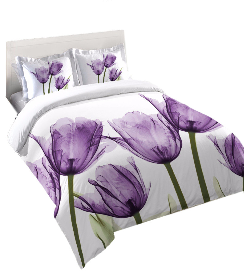 Purple Tulip Trio Duvet Cover 
