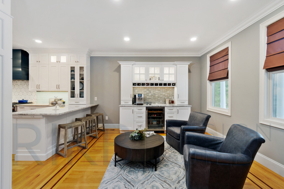 Transitional home design photo in Providence