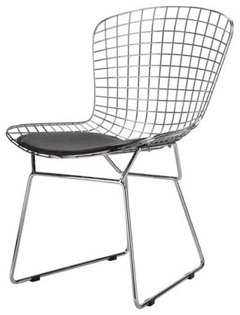 Fine Mod Imports  Wire Side Chair, Black