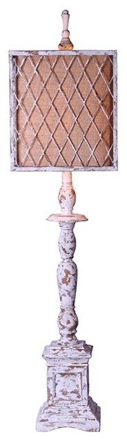 Scarborough Distressed White Table Lamp