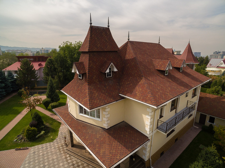 Гибкая черепица ТЕХНОНИКОЛЬ SHINGLAS, коллекция КАДРИЛЬ, цвет ЯШМА