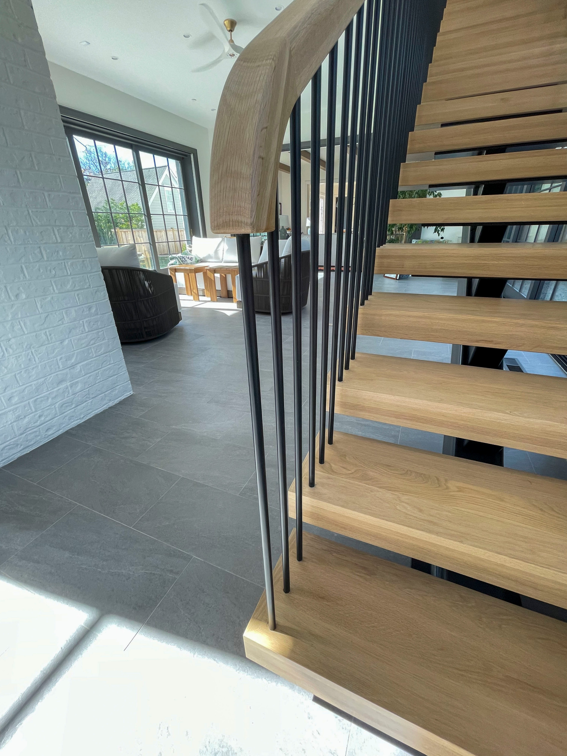 96_Dramatic cantilevered no-riser staircase, Bethesda, MD 20814