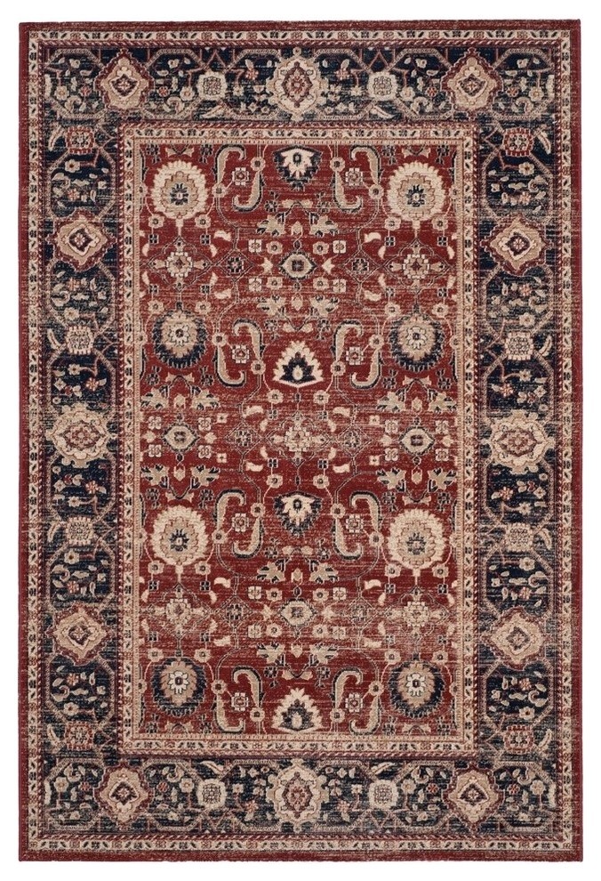 Safavieh Artisan Collection ATN322 Rug, Rust/Navy, 5'1"x7'6"