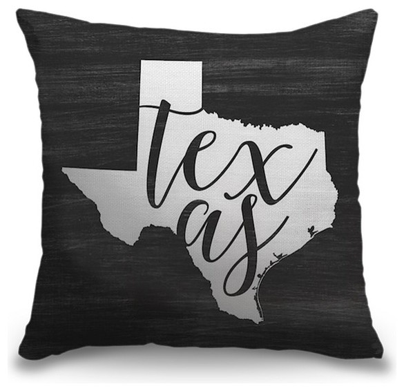 "Home State Typography - Texas" Pillow 16"x16"