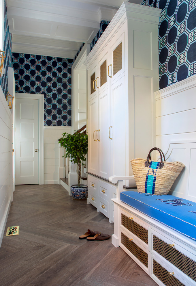 Inspiration for a transitional entryway remodel in Boston