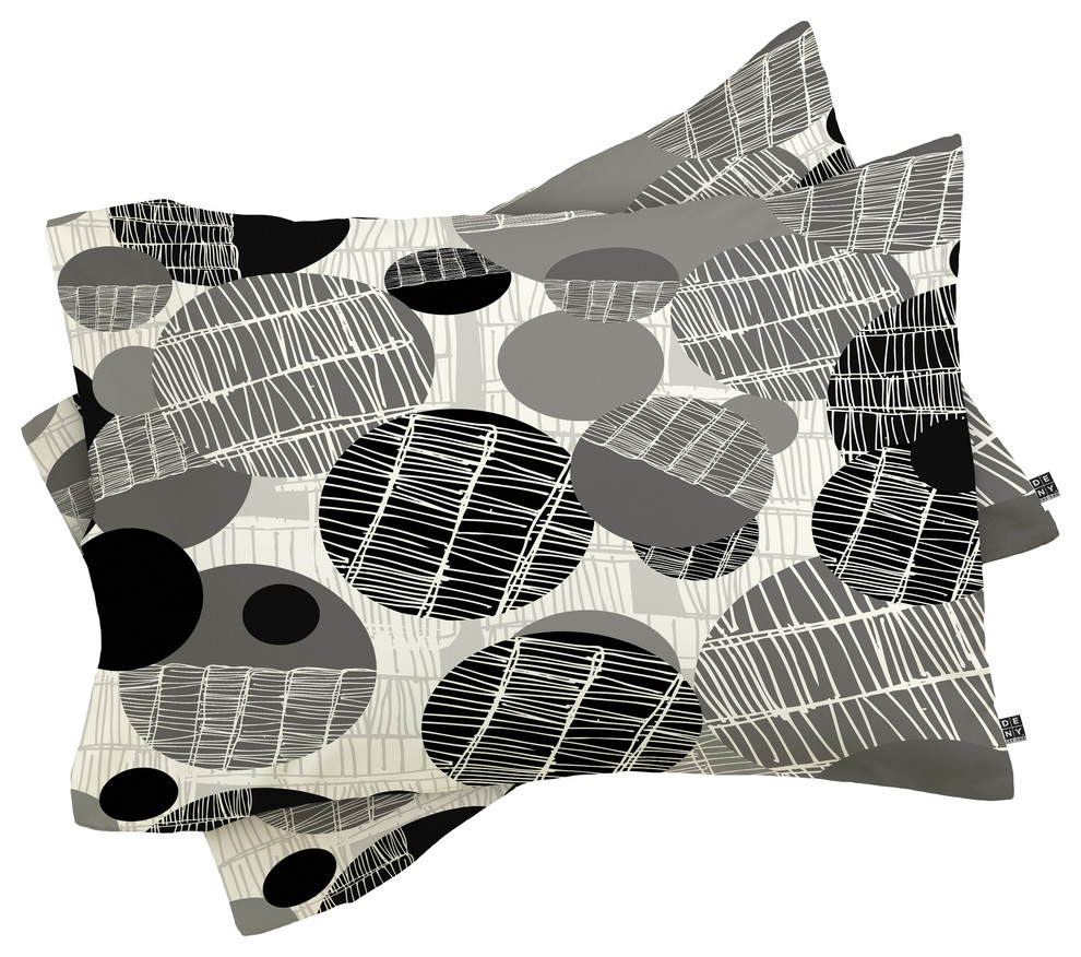 Deny Designs Rachael Taylor Textured Geo Gray And Black Pillow Shams