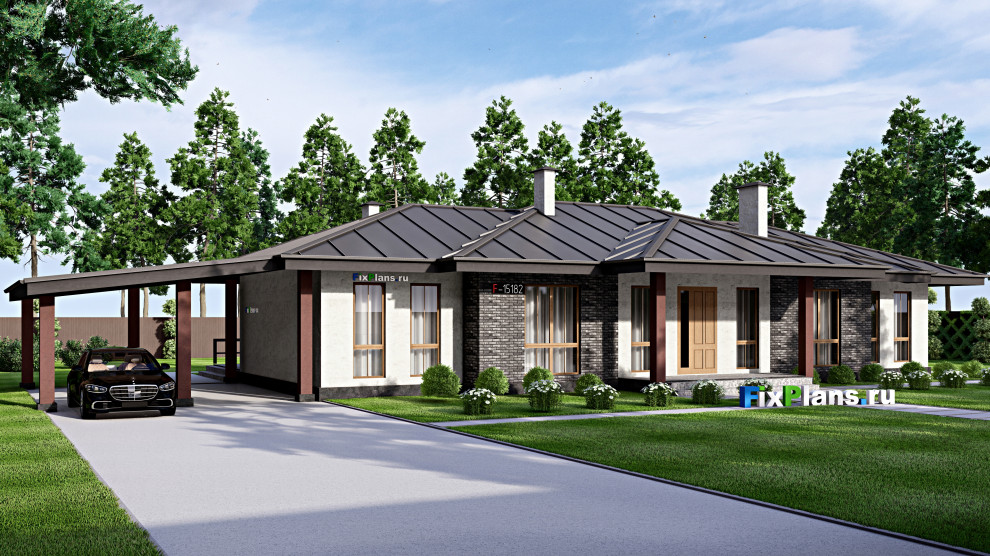Проект одноэтажного дома 15х23м S255м2 F-15182