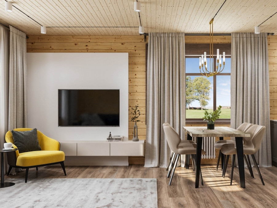 Индивидуальный дизайн-проект интерьера дома для семьи из четырёх человек