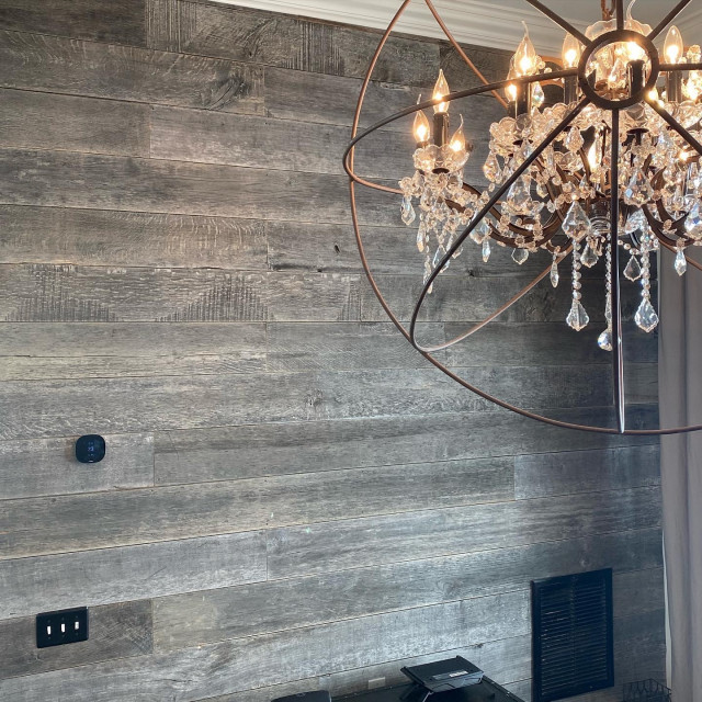 Weathered Gray Wall Panel Cladding Salón De Eutree Houzz 9996